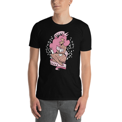 Pink Vegan Heart Pin Up T-shirt - giftsforthehols