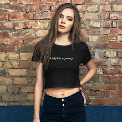 I Only Date Vegan Boys Crop Tee - giftsforthehols
